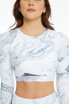 Going Marbles Long Sleeve Crop
